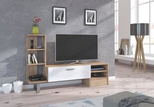 TV-pöytä hyllyillä York, tammi / valkoinen. hinta ja tiedot | TV-tasot | hobbyhall.fi