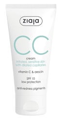 CC Cream herkälle ja ärtyneelle iholle Ziaja SPF10, 50 ml. hinta ja tiedot | Kasvovoiteet | hobbyhall.fi