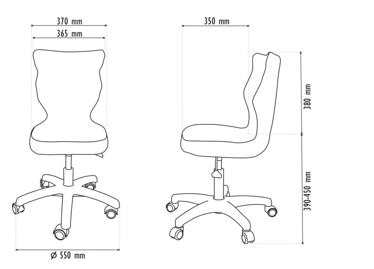 Ergonominen syöttötuoli Entelo Petit Black ST33, harmaa/musta. hinta ja tiedot | Toimistotuolit | hobbyhall.fi