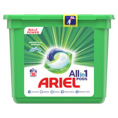 Pesukapselit Ariel Mountain Spring, 26 kpl. hinta ja tiedot | Pyykinpesuaineet | hobbyhall.fi