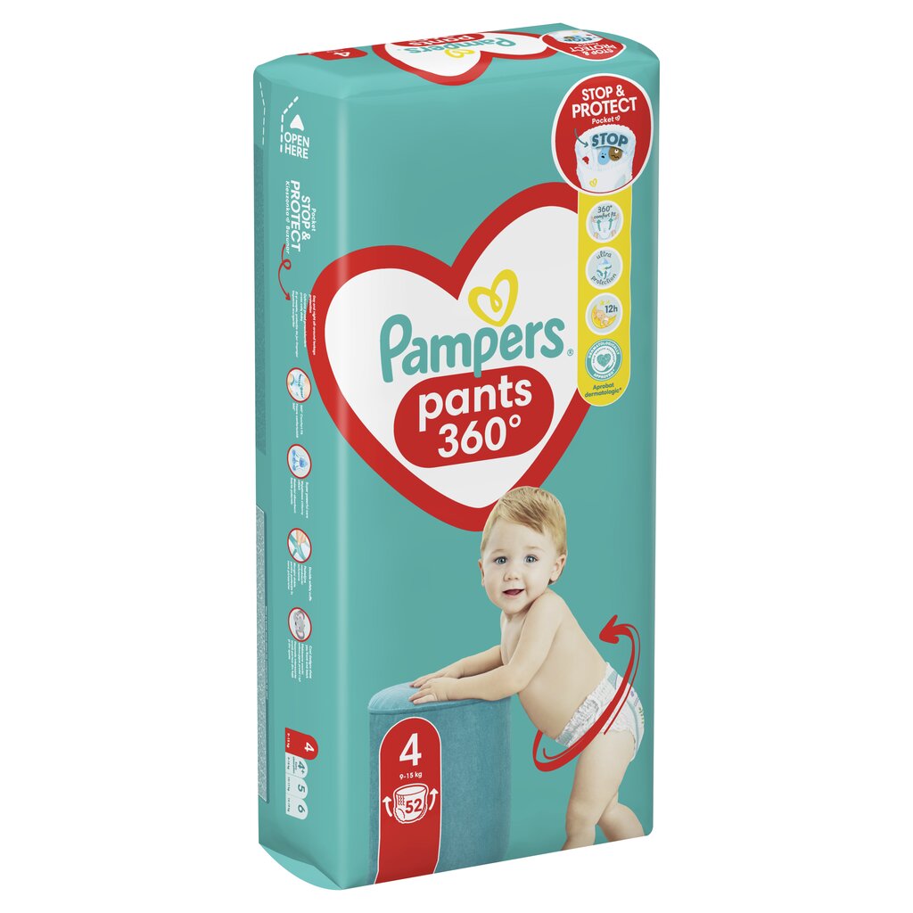 Housuvaipat PAMPERS Pants Monthly Pack, 4 kokoa 9-15 kg, 52 kpl. hinta ja tiedot | Vaipat | hobbyhall.fi