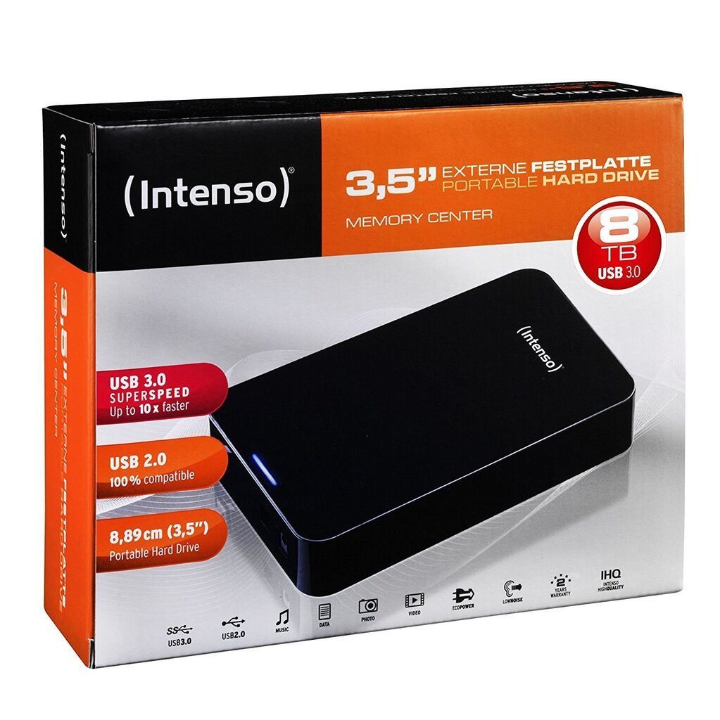 Ulkoinen kovalevy Intenso Memory Center 3.5 '' 8TB USB 3.0 hinta ja tiedot | Ulkoiset kovalevyt | hobbyhall.fi