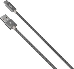 Punottu kaapeli YENKEE, 2.0 USB A - USB C, 480 Mbps, 3A, 2m, alumiinirunko, harmaa hinta ja tiedot | Puhelinkaapelit | hobbyhall.fi