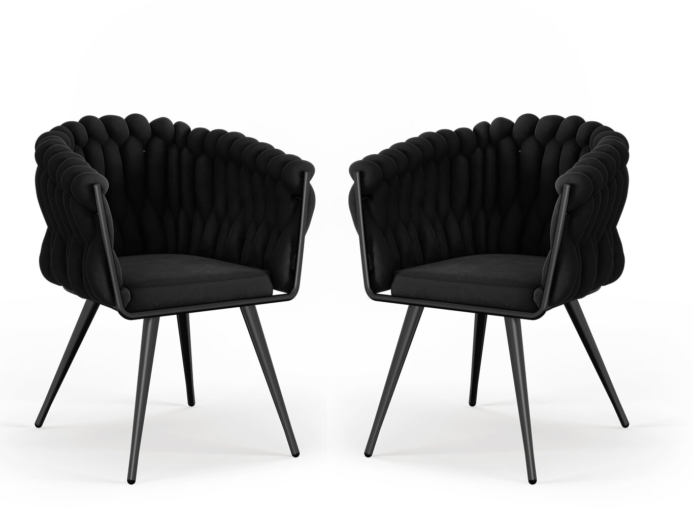 2-tuolisetti Cosmopolitan Design Shirley, musta. hinta ja tiedot | Ruokapöydän tuolit | hobbyhall.fi