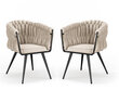 2 tuolisetti Cosmopolitan Design Shirley, beige väri hinta ja tiedot | Ruokapöydän tuolit | hobbyhall.fi