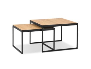 2 sohvapöytäsetti Interieurs86 Morgane, ruskea/musta hinta ja tiedot | Sohvapöydät | hobbyhall.fi