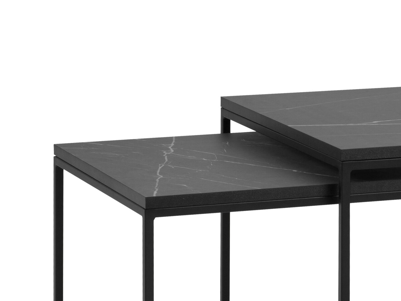 2 sohvan pöytäsetti Interieurs86 Morgane, harmaa/musta hinta ja tiedot | Sohvapöydät | hobbyhall.fi