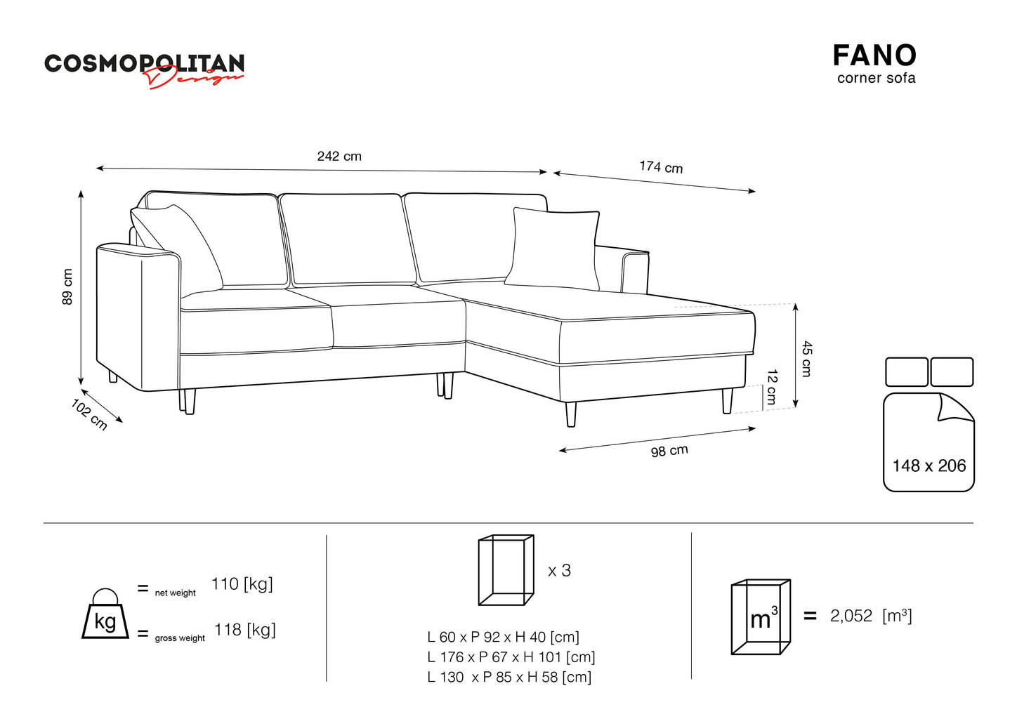 Cosmopolitan Design Fano kulmasohva, vihreä/kulta hinta ja tiedot | Kulmasohvat ja divaanisohvat | hobbyhall.fi