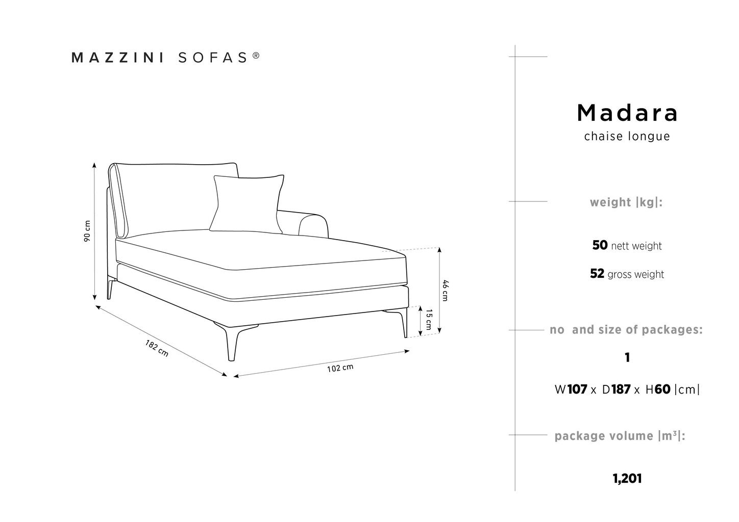 Sohva Mazzini Sofas Madara, vaaleansininen hinta ja tiedot | Sohvat ja vuodesohvat | hobbyhall.fi