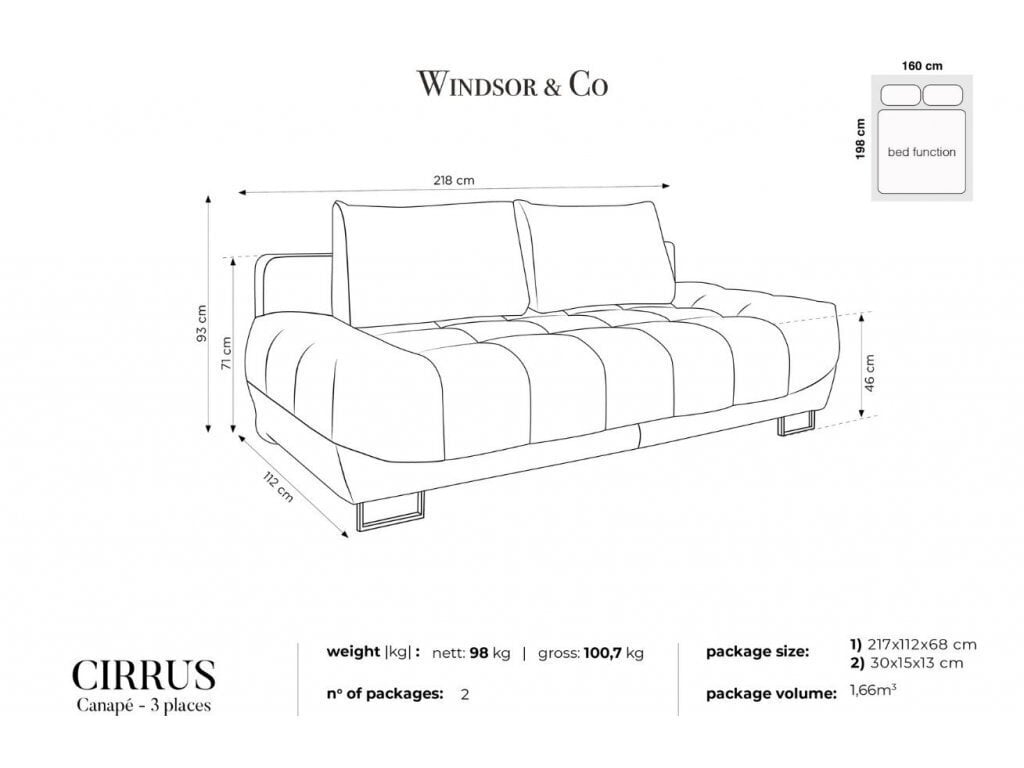 Sohva Windsor & Co Cirrus, vihreä. hinta ja tiedot | Sohvat ja vuodesohvat | hobbyhall.fi