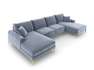 Pehmeä kulmasohva Mazzini Sofas Madara 6S, vaaleansininen/kultainen hinta ja tiedot | Kulmasohvat ja divaanisohvat | hobbyhall.fi