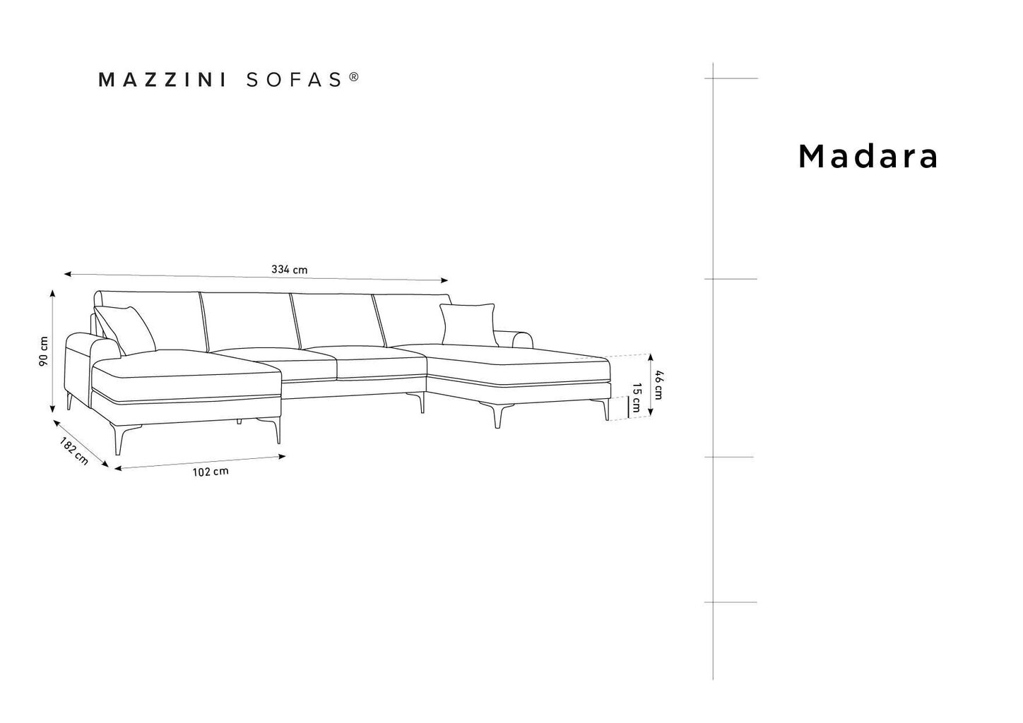 Pehmeä kulmasohva Mazzini Sofas Madara S6, tummanvihreä/musta hinta ja tiedot | Kulmasohvat ja divaanisohvat | hobbyhall.fi