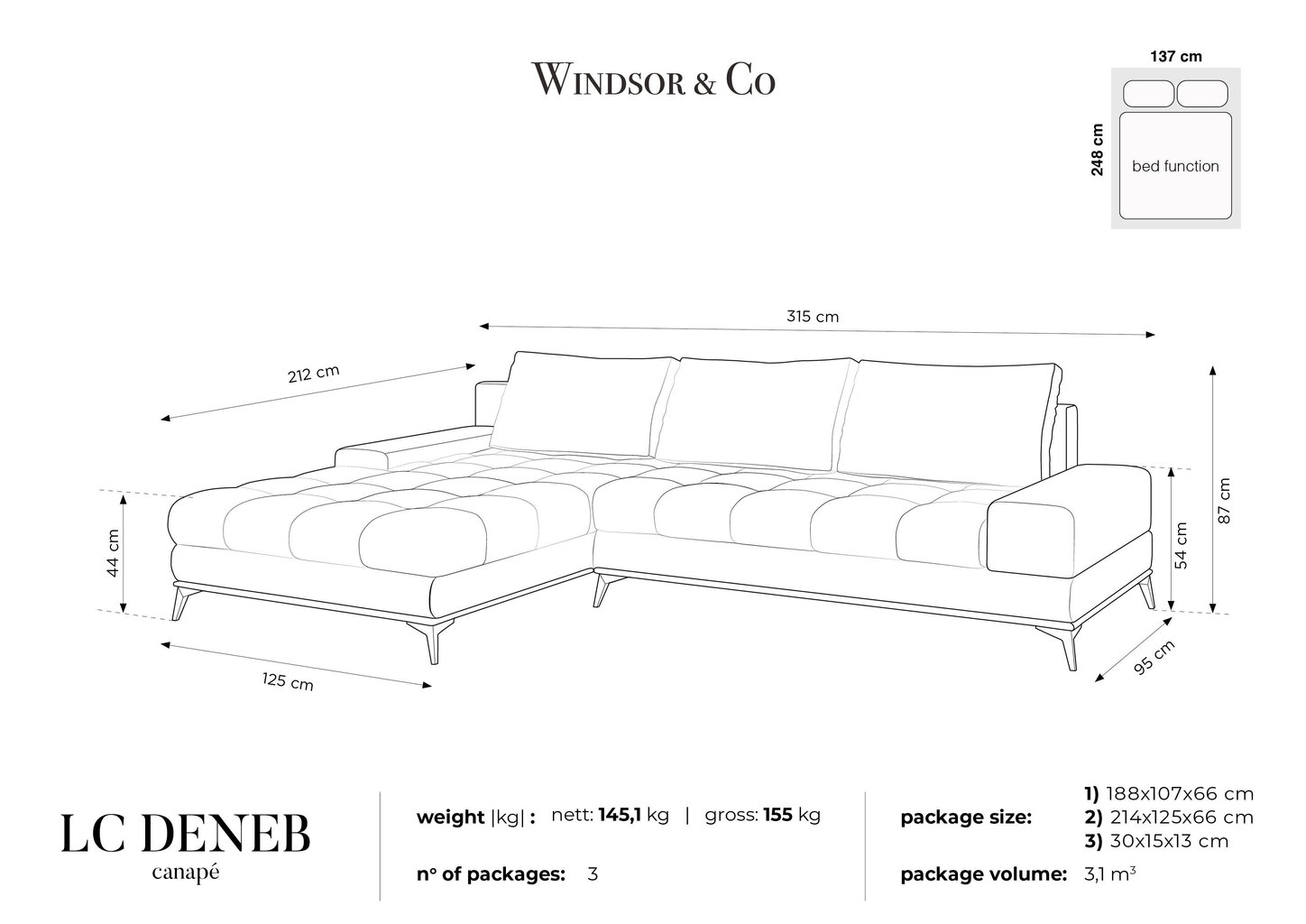 Pehmeä kulmasohva Windsor&Co Deneb, sininen hinta ja tiedot | Kulmasohvat ja divaanisohvat | hobbyhall.fi