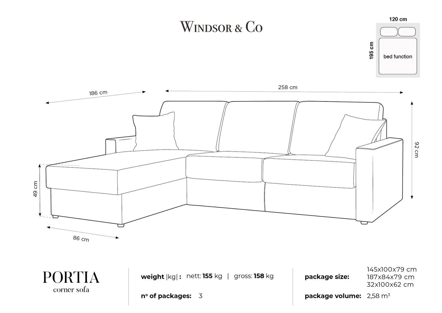 Pehmeä kulmasohva Windsor&Co Portia S, sininen hinta ja tiedot | Kulmasohvat ja divaanisohvat | hobbyhall.fi