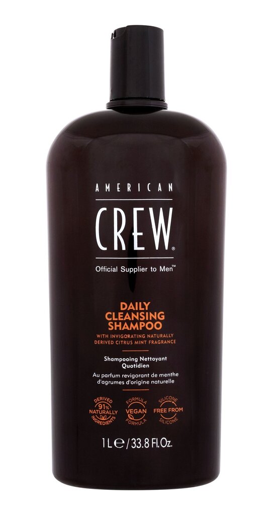 Miesten hiusshampoo American Crew Daily Cleansing, 1000 ml. hinta ja tiedot | Shampoot | hobbyhall.fi