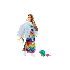 Barbie Extra Doll Rainbow Dress Gyj78 hinta ja tiedot | Tyttöjen lelut | hobbyhall.fi