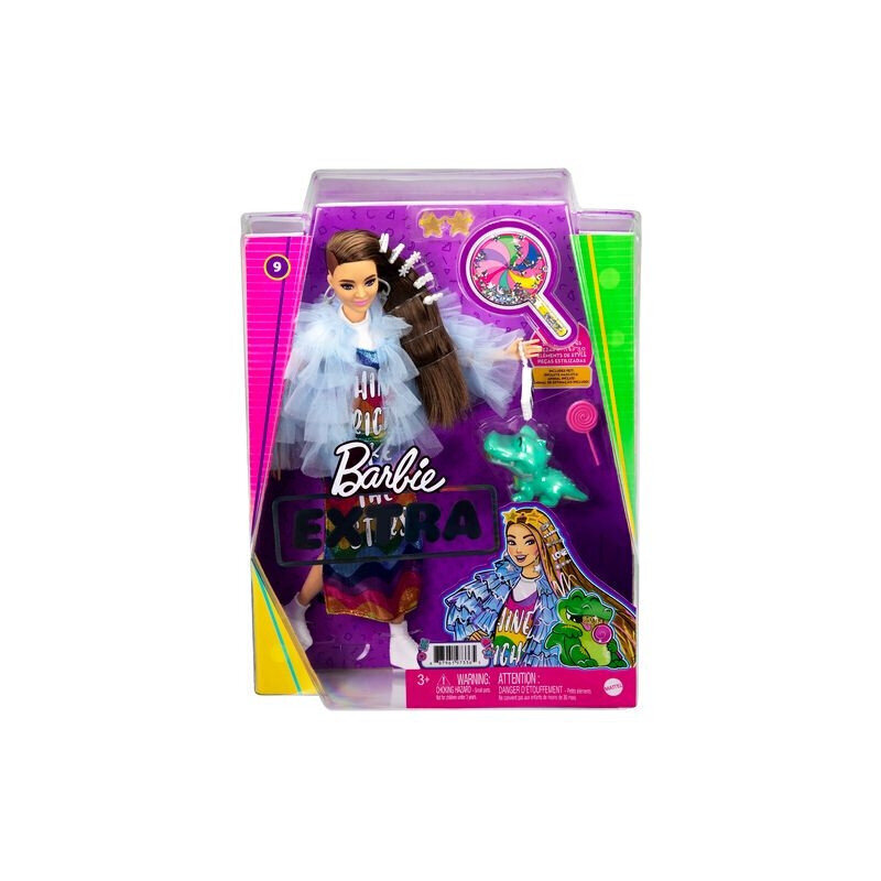Barbie Extra Doll Rainbow Dress Gyj78 hinta ja tiedot | Tyttöjen lelut | hobbyhall.fi