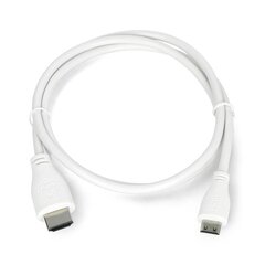 Mini HDMI - HDMI, 1 m, valkoinen hinta ja tiedot | Kaapelit ja adapterit | hobbyhall.fi