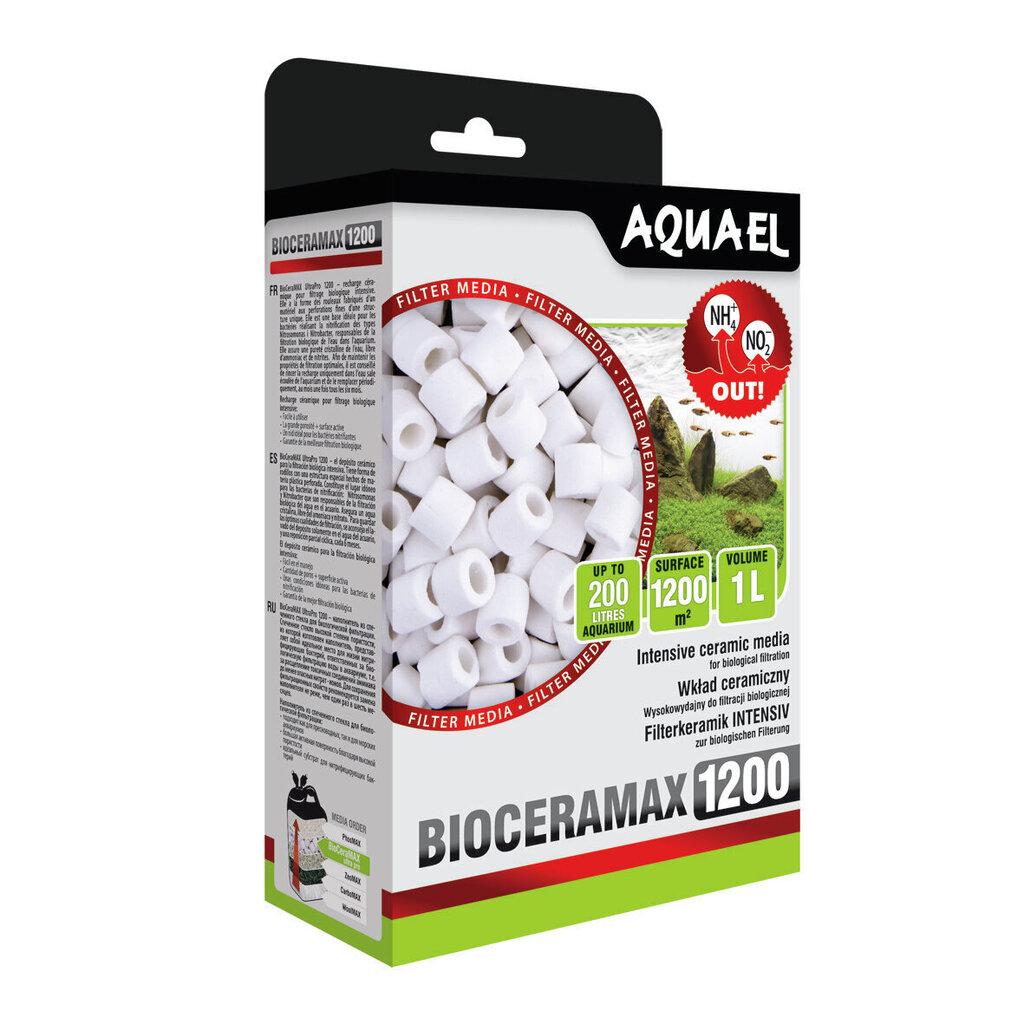 Keraaminen väliaine biologiseen suodatukseen Aquael bioceramax pro 1200, 1 l hinta ja tiedot | Akvaariotarvikkeet | hobbyhall.fi