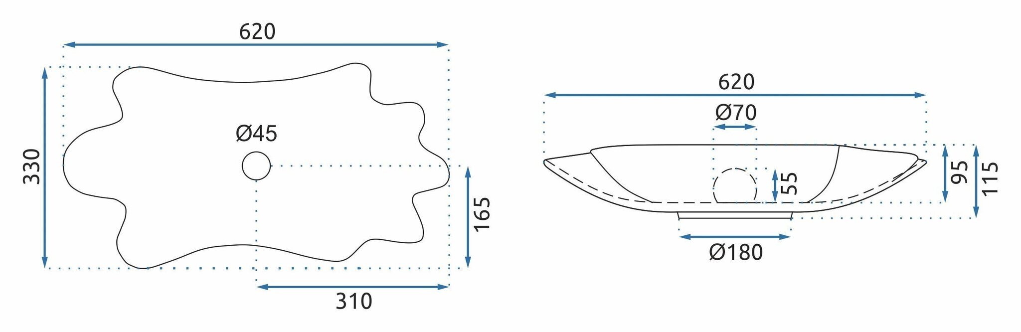 Pesuallas työnnettävällä korkilla REA Infinity, musta hinta ja tiedot | Pesualtaat | hobbyhall.fi