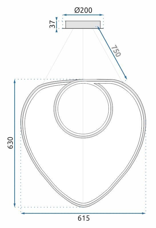 LED riippuvalaisin kaukosäätimellä Loop, Chrome hinta ja tiedot | Riippuvalaisimet | hobbyhall.fi