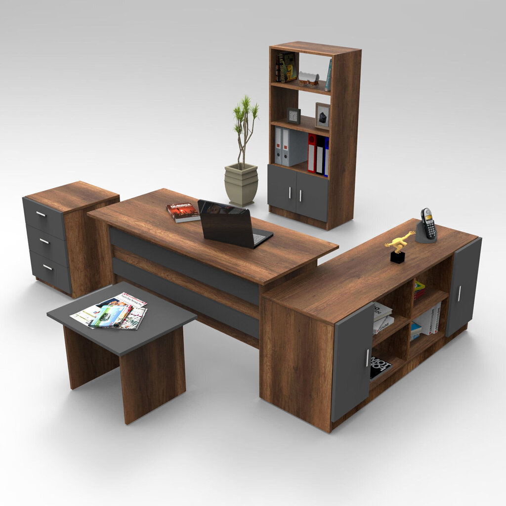 Kalune Design VO15 huonekalusarja , ruskea / harmaa hinta ja tiedot | Tietokonepöydät ja työpöydät | hobbyhall.fi