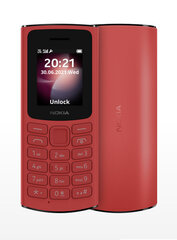 Nokia 105 4G Dual-SIM -peruspuhelin, punaine hinta ja tiedot | Matkapuhelimet | hobbyhall.fi