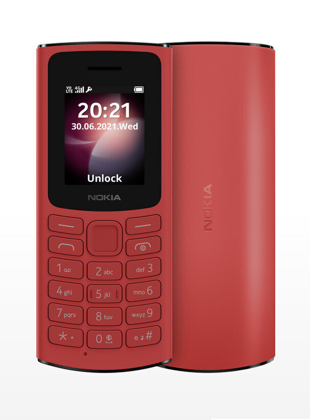 Matkapuhelin Nokia 105 4G Dual-SIM -peruspuhelin, punaine hinta |  