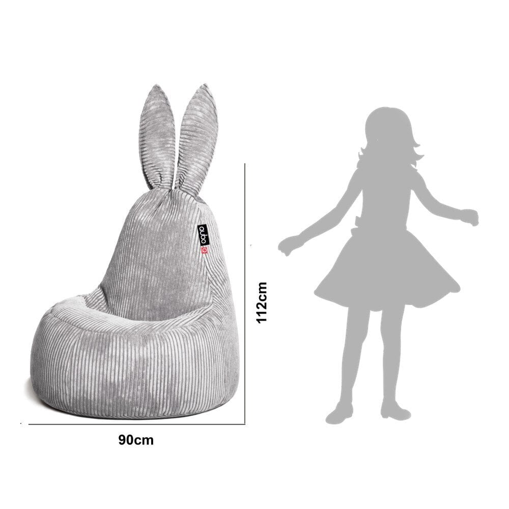 Säkkituoli Qubo ™ Daddy Rabbit, verhoilukangas, harmaa hinta ja tiedot | Säkkituolit, rahit ja penkit | hobbyhall.fi