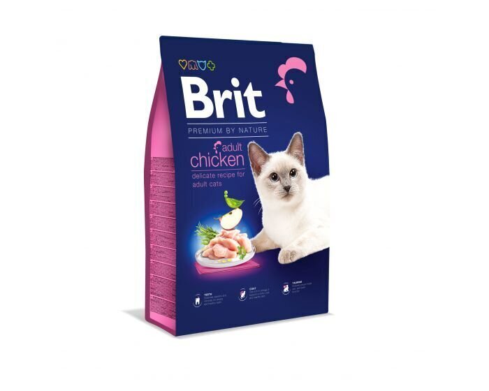 Brit Premium by Nature Cat Chicken kissoille kanaa, 8 kg. hinta ja tiedot | Kissan kuivaruoka | hobbyhall.fi