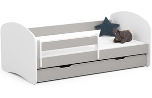 Sänky patjalla, vuodevaatelaatikko ja irrotettava suojapeite NORE Smile, 160x80 cm, valkoinen/harmaa hinta ja tiedot | Lastensängyt | hobbyhall.fi