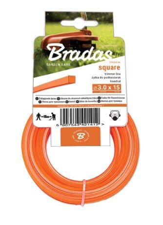 Siimaleikkurin siima Bradas TRIMMER Square, 2.7mm x 50m hinta ja tiedot | Puutarhatyökalujen tarvikkeet | hobbyhall.fi