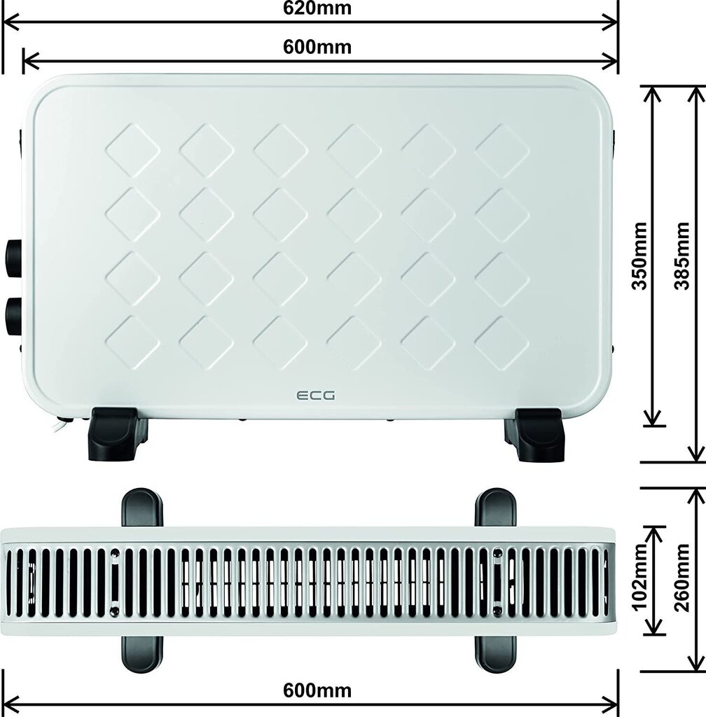 Konvektio lämmitin EKG TK 2070 Valkoinen hinta ja tiedot | Lämmittimet | hobbyhall.fi