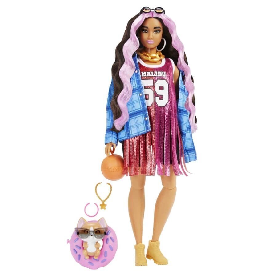 Barbie-nukke Extra Sports Dress/Musta/Vaaleanpunaiset hiukset hinta ja tiedot | Tyttöjen lelut | hobbyhall.fi