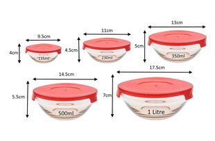Alpina ruoan säilytysastiat, 5 kpl. hinta ja tiedot | Elintarvikkeiden säilytysastiat | hobbyhall.fi