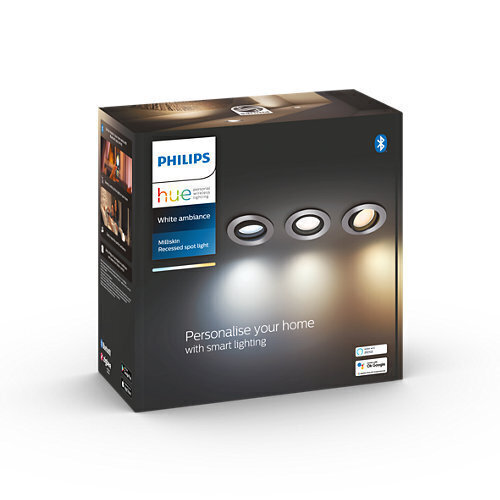 Philips Hue sisäänrakennettu kohdevalo Milliskin, 3 kpl hinta ja tiedot | Upotettavat valaisimet ja LED-valaisimet | hobbyhall.fi