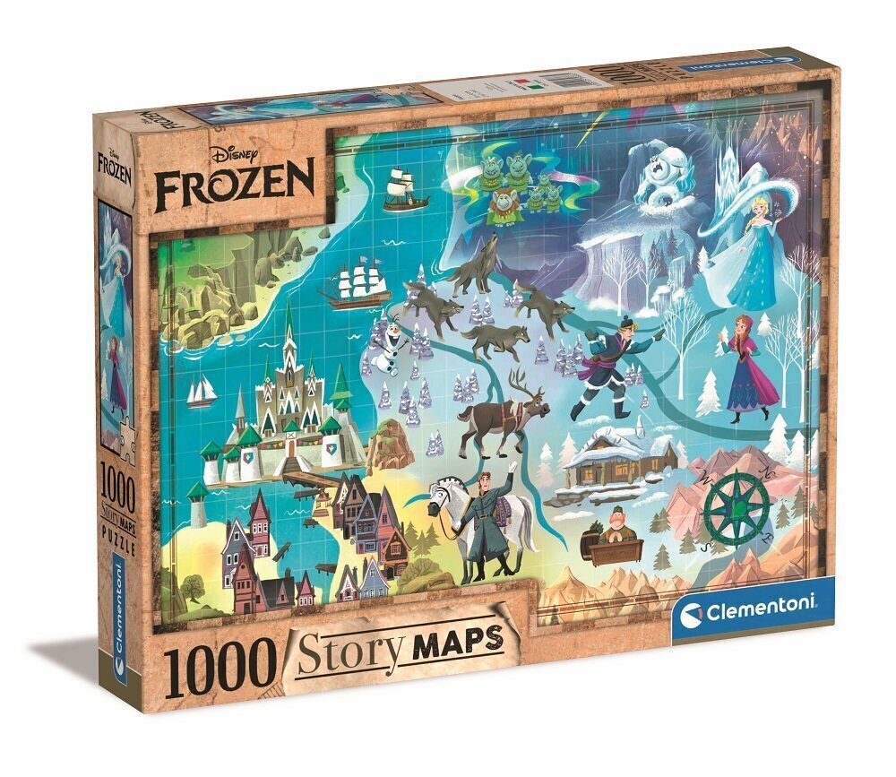 Palapeli 1000 osaa Story maps Frozen hinta ja tiedot | Palapelit | hobbyhall.fi