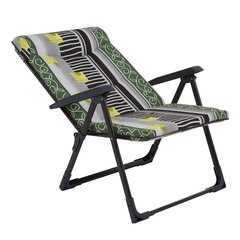 Taitettava tuoli Patio Bilbao XL, musta/harmaa. hinta ja tiedot | Puutarhatuolit | hobbyhall.fi