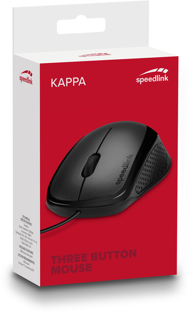 Speedlink-hiiri Kappa USB, musta (SL-610011-BK) hinta ja tiedot | Hiiret | hobbyhall.fi