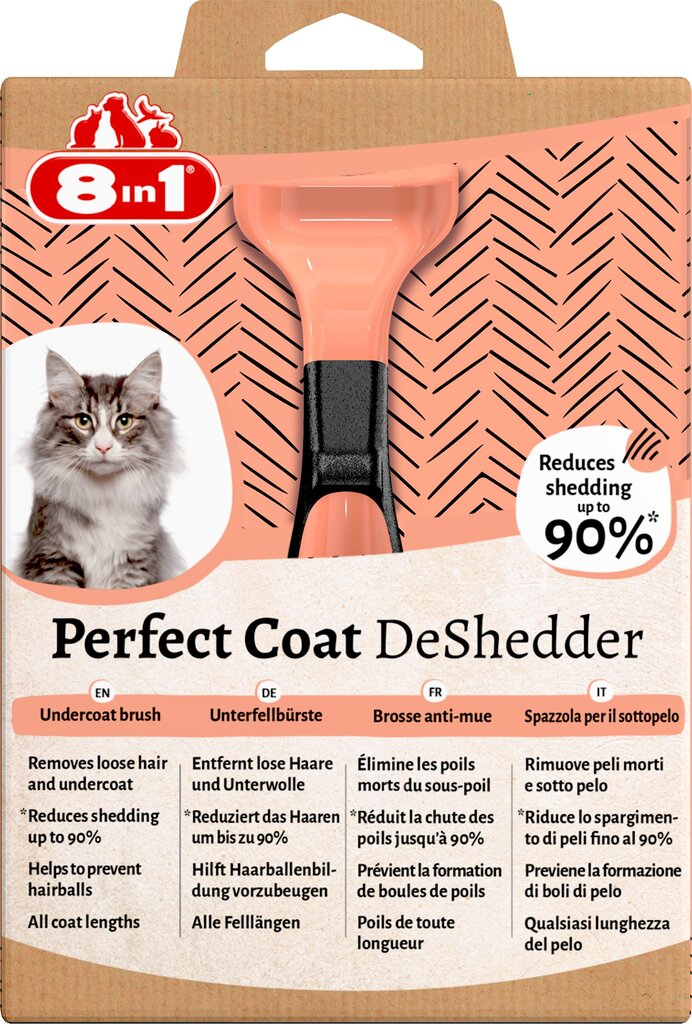 8in1 Perfect Coat Deshedder pohjavillanpoistaja kissoille hinta ja tiedot | Eläinten hoitotuotteet | hobbyhall.fi