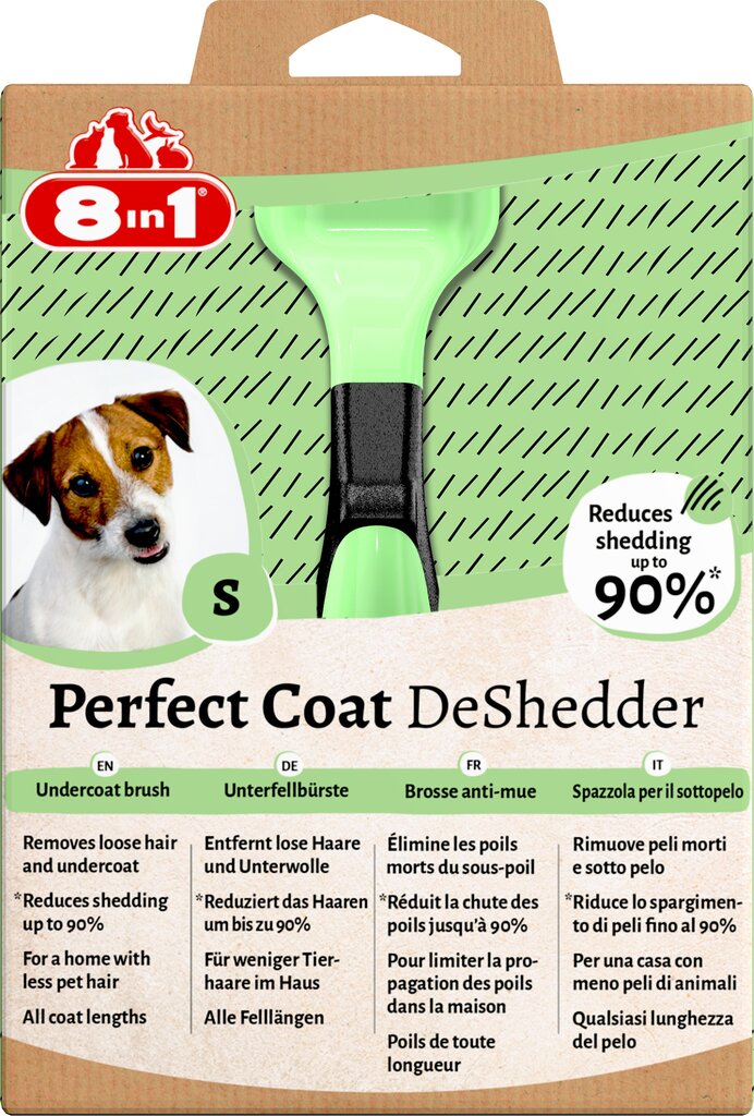 8in1 Perfect Coat Deshedder S pohjavillanpoistaja pienille koiraroduille hinta ja tiedot | Eläinten hoitotuotteet | hobbyhall.fi