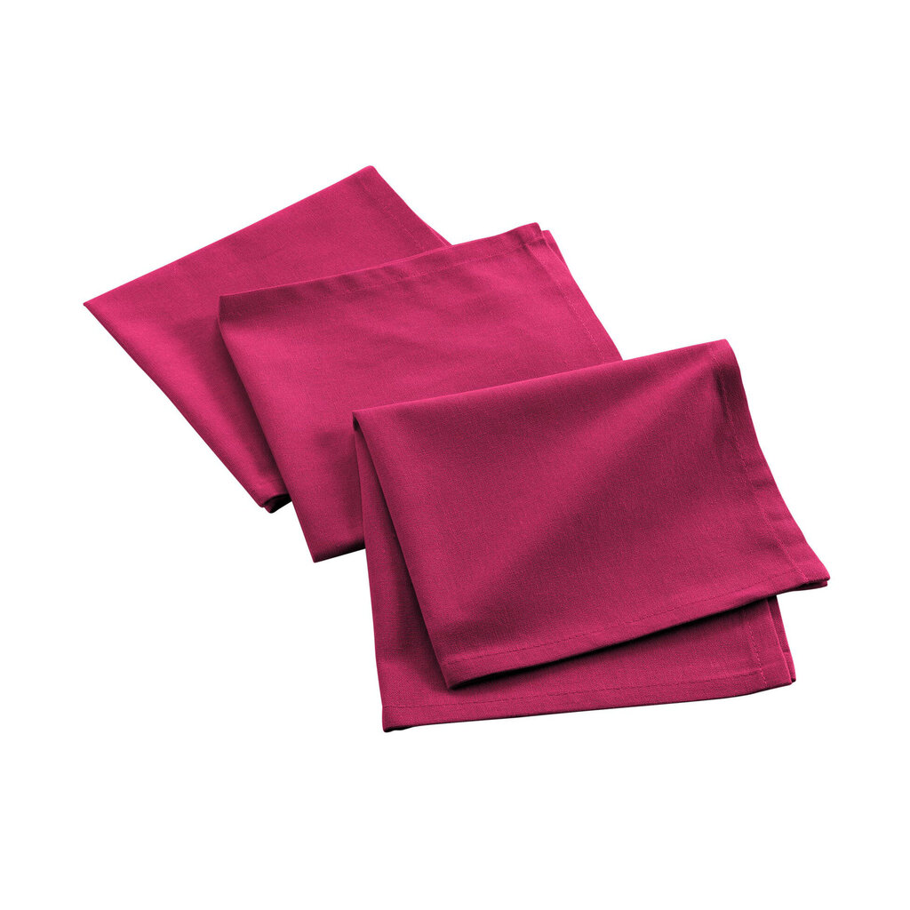 Douceur d'intérieur Mistral -lautasliinat 3 kpl, fuksia, 40 x 40 cm hinta ja tiedot | Pöytäliinat, tabletit ja lautasliinat | hobbyhall.fi