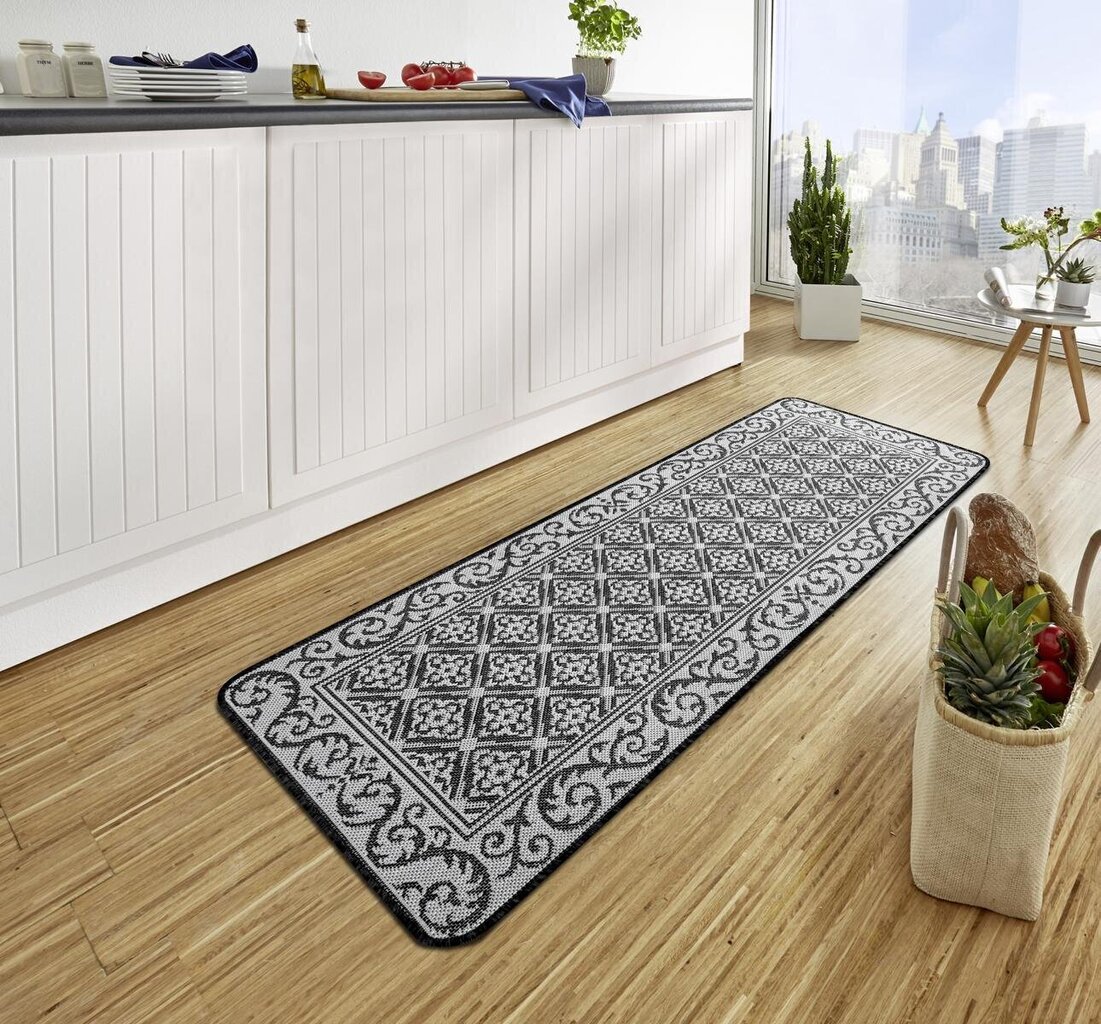 Northrugs Hanse Home keittiön matto Romb Antrasiitinharmaa Kermanvärinen 67x180 cm hinta ja tiedot | Isot matot | hobbyhall.fi