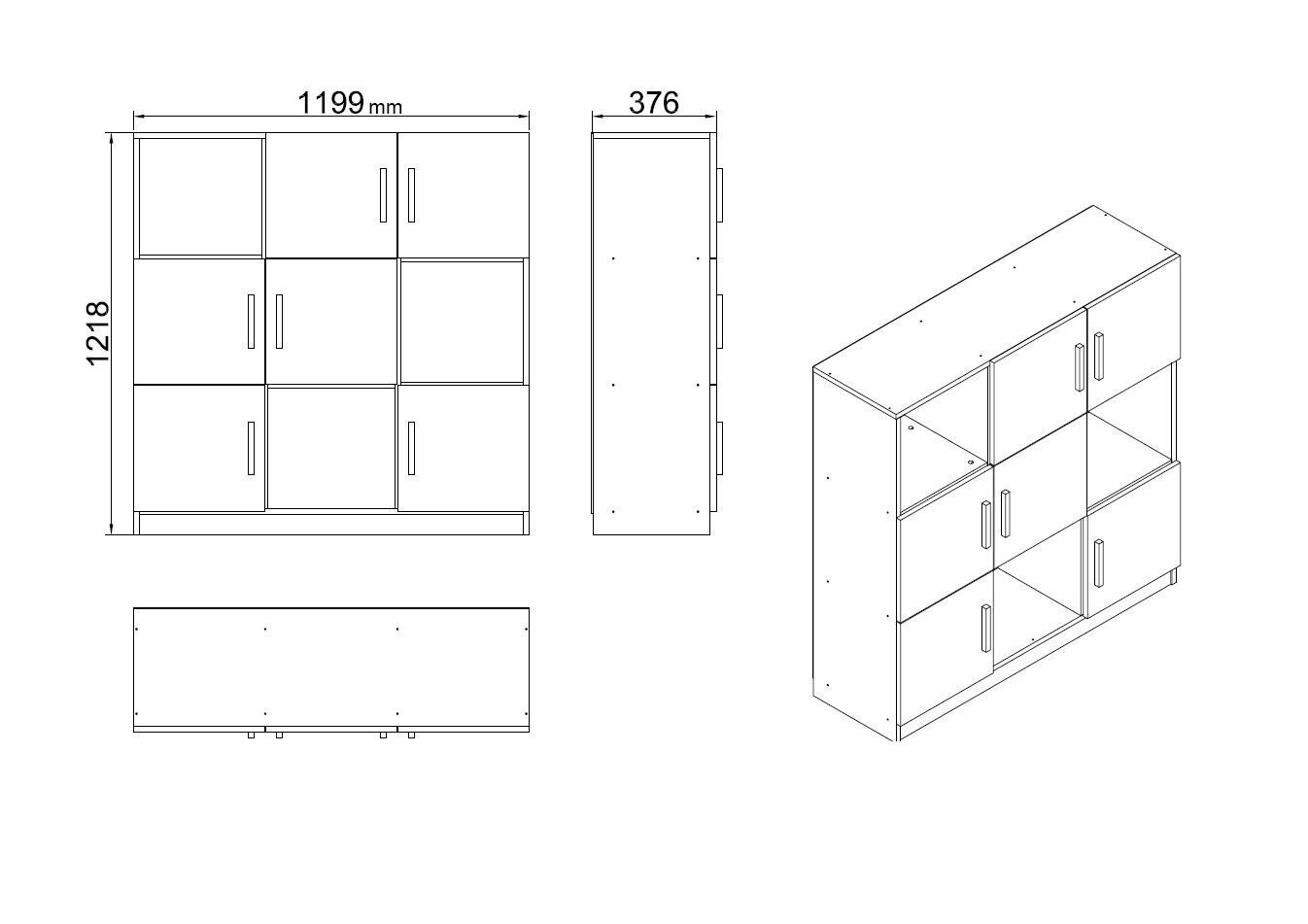 Lipasto Kalune Design VO7, ruskea / musta hinta ja tiedot | Lipastot | hobbyhall.fi