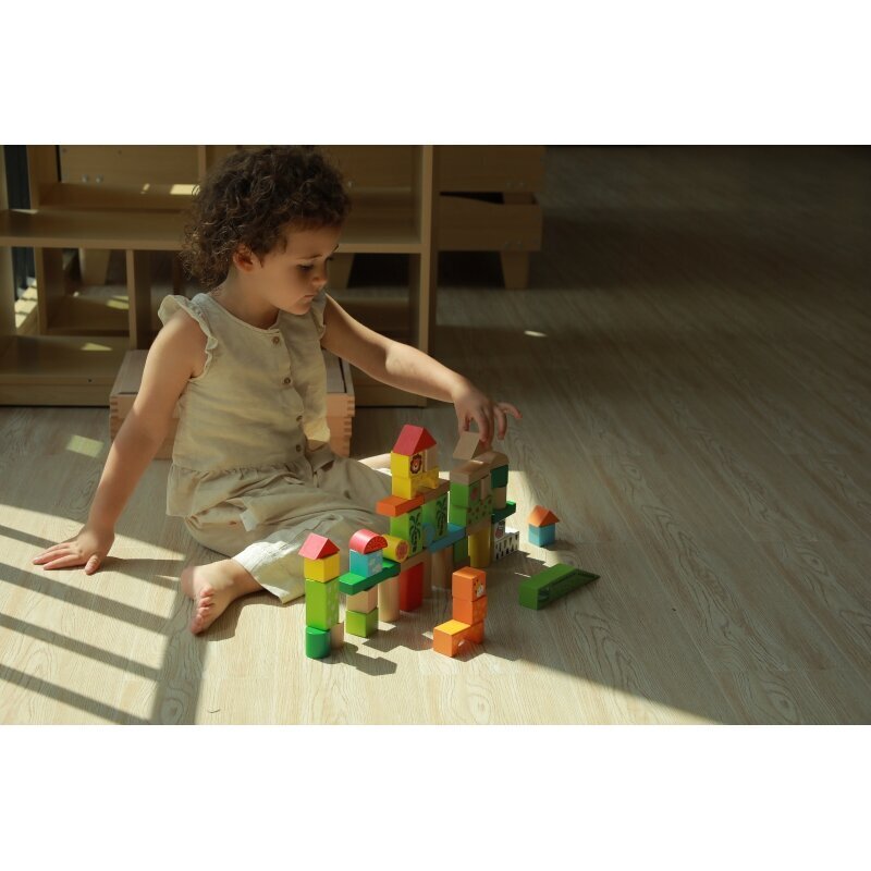 Viga Toys Zoo- puupalikat, 50 kpl hinta ja tiedot | Kehittävät lelut | hobbyhall.fi