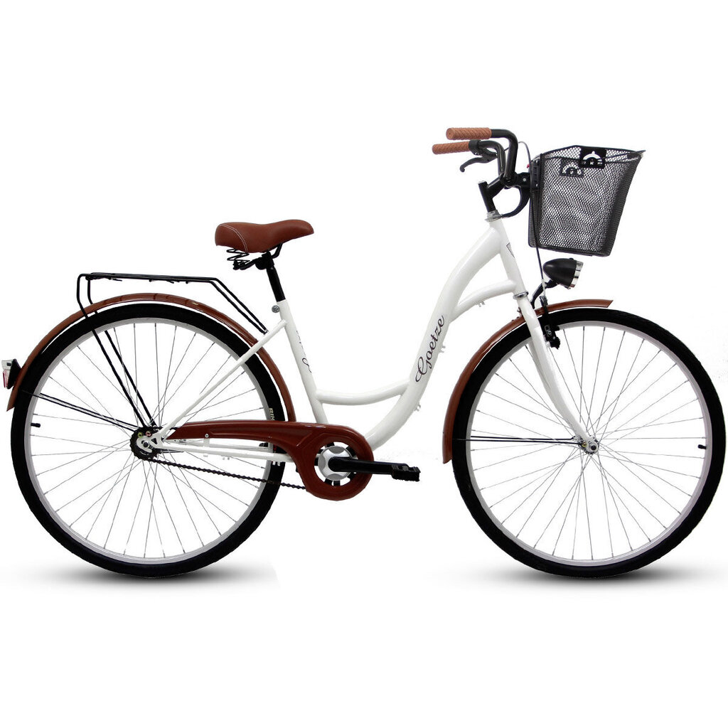 Naisten Kaupunkipyörä Goetze Eco 28", valkoinen/ruskea hinta ja tiedot | Polkupyörät | hobbyhall.fi