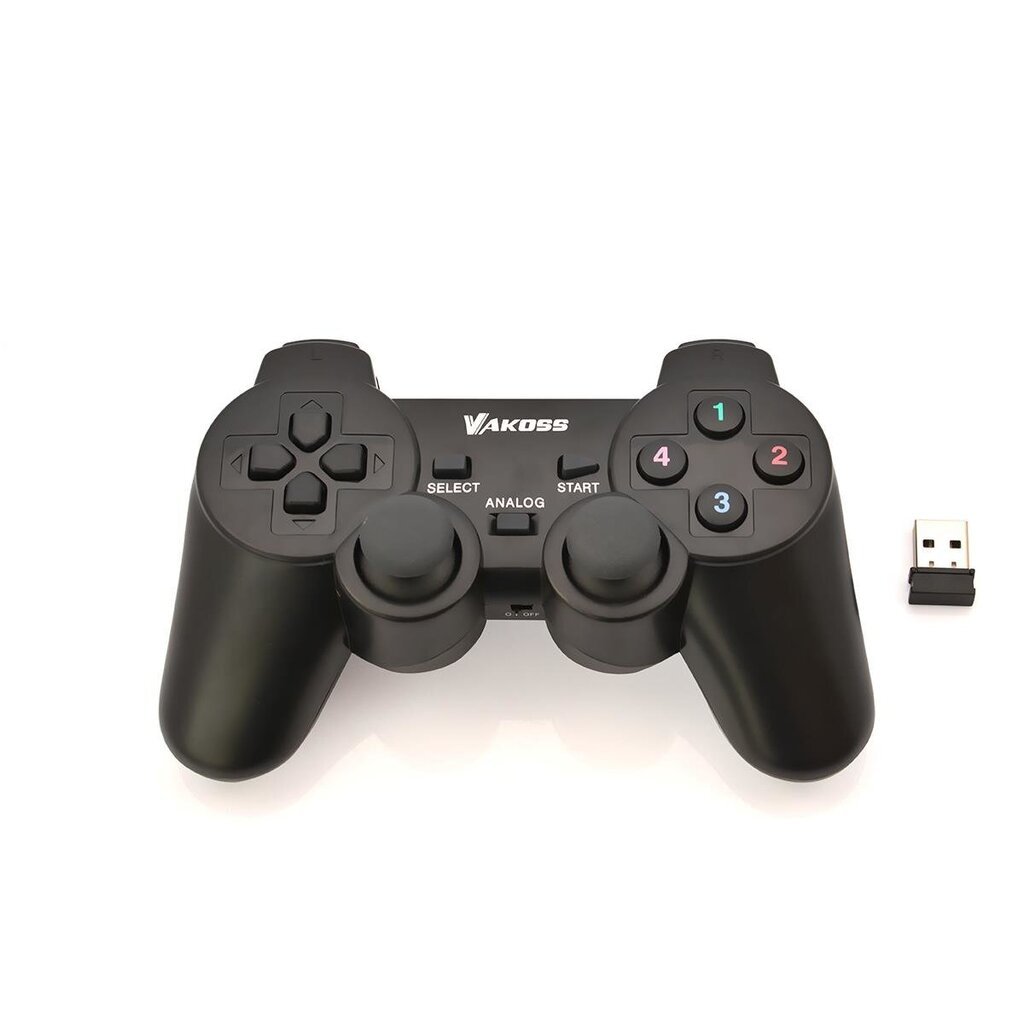 Vakoss GP-3925BK peliohjain PC, Playstation, 3 analoginen / Digitaalinen RF Musta hinta ja tiedot | Ohjaimet ja lisätarvikkeet | hobbyhall.fi