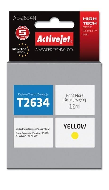 -Mustekasetti Active Jet AE-2634N Epson T2634 hinta ja tiedot | Mustekasetit | hobbyhall.fi