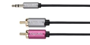 Kruger & Matz 3,5 mm / 2 RCA, 1 m hinta ja tiedot | Kruger & Matz Kodinkoneet ja kodinelektroniikka | hobbyhall.fi