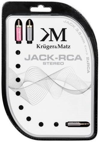 Kruger&Matz 3,5 mm/2 RCA, 3 m hinta ja tiedot | Kaapelit ja adapterit | hobbyhall.fi